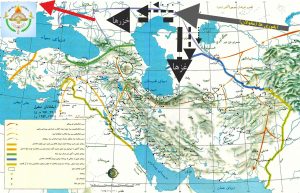 نقشه C: خط سیر ایغوری ها (مغولان- ترکان غز و خزر) در طی 4000 سال اخیر